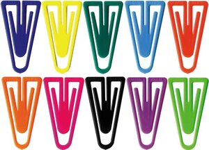 Trombones plastique 25 mm assortis par couleur sachet de 100 LAUREL