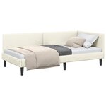 vidaXL Cadre de lit d'angle avec tête de lit Crème 100 cm x 200 cm