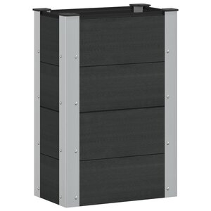 vidaXL Jardinière surélevée Noir 50 x 30 x 72 cm WPC et Aluminium