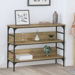 vidaXL Table console avec étagère chêne artisanal 100 x 32 x 75 cm