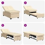 vidaXL Canapé-lit escamotable Crème 194 x 50 x 82 cm Contreplaqué