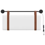 vidaXL Tête de lit suspendue Avec lumière LED Blanc PU antique