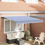 vidaXL Auvent Rétractable Bleu et Blanc 350x250 cm