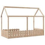 vidaXL Cadre de lit d'enfants forme de maison sans matelas pin massif