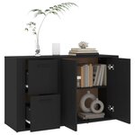vidaXL Buffet Noir 100x33x59 5 cm Bois d'ingénierie