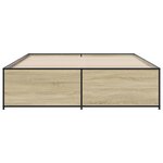 vidaXL Cadre de lit chêne sonoma 140x200 cm bois d'ingénierie et métal