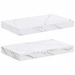 vidaXL Étagère Murale 2 pc Marbre blanc 40 x 23 5 x 3 8 cm