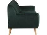 Canapé scandinave fixe en velours "Jarvis" - 3 places - Vert foncé.