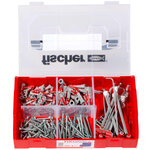Fischer jeu de chevilles avec vis fixtainer duopower/duotec 200 pcs