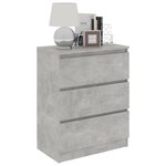 vidaXL Buffet Gris béton 60x35x76 cm Bois d'ingénierie