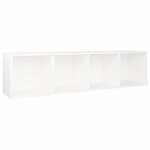 vidaXL Bibliothèque/Meuble TV Blanc 36x30x143 cm Bois d'ingénierie