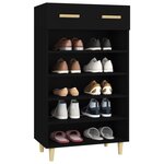 vidaXL Armoire à chaussures Noir 60x35x105 cm Bois d'ingénierie