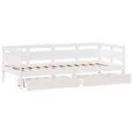 vidaXL Lit de jour et tiroirs sans matelas blanc 90x190 cm bois massif