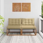 vidaXL 2 Pièce Sofa de milieu extérieur Bois d'Acacia Massif Naturel