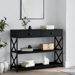 vidaXL Table console noir 100x28x75 cm bois d'ingénierie