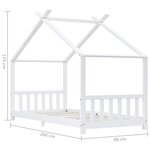 vidaXL Cadre de lit d'enfant Blanc Bois de pin massif 90 x 200 cm