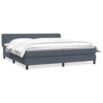 vidaXL Sommier à lattes de lit et matelas gris foncé 180x210cm velours