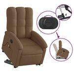 vidaXL Fauteuil de massage inclinable Marron Tissu