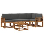 vidaXL Ensemble de canapés d'extérieur 6 Pièces Naturel et Anthracite