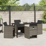 vidaXL Ensemble de salle à manger pour jardin 5 Pièces Gris polyrotin