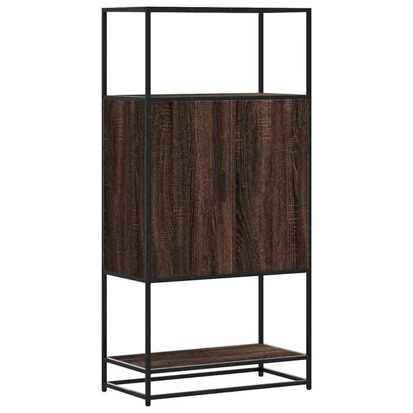 vidaXL Buffet haut chêne marron 68x35x139 cm bois d'ingénierie métal
