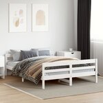 vidaXL Cadre de lit sans matelas blanc 140x200 cm bois de pin massif