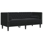 vidaXL Ensemble de canapé Chesterfield et traversins 2Pièces noir velours