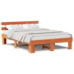 vidaXL Cadre de lit Marron 160 x 200 cm Bois de pin massif