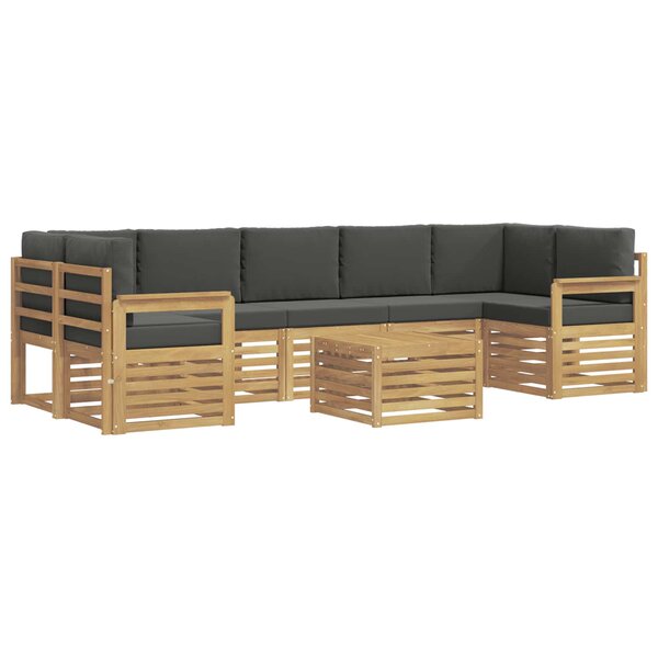 vidaXL Ensemble de canapés d'extérieur 8 Pièces Blanc et anthracite