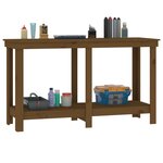 vidaXL Banc de travail Marron miel 140x50x80 cm Bois de pin massif