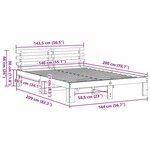 vidaXL Cadre de lit Blanc 140 x 200 cm Bois de pin massif