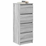 vidaXL Buffet sonoma gris 37 5x35x99 cm bois d'ingénierie