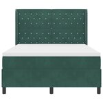 vidaXL Lit à ressorts avec tête de lit Vert foncé 140 x 200 cm Velours