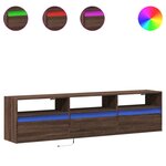 vidaXL Meuble TV mural avec LED chêne marron 180x31x45 cm