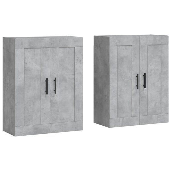 vidaXL Armoires murales 2 Pièces gris béton bois d'ingénierie