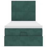 vidaXL Cadre de lit ottoman avec matelas vert foncé 90x200 cm velours