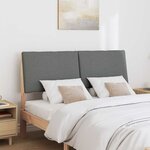 vidaXL Tête de lit capitonnée Gris foncé 160 cm Pin massif