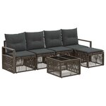 vidaXL Ensemble de canapé de jardin 6 pc Gris polyrotin