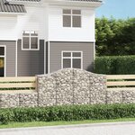 vidaXL Paniers à gabions arqués 9 Pièces 200x50x120/140 cm Fer galvanisé