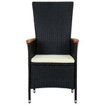 vidaXL Ensemble à manger d'extérieur 9Pièces coussins résine tressée noir