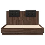 vidaXL Cadre de lit avec tête de lit chêne marron 120x190 cm