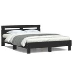 vidaXL Cadre de lit avec LED sans matelas noir 140x200 cm