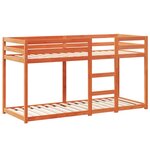 vidaXL Lit superposé avec toit cire marron 90x200cm bois de pin massif