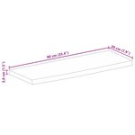 vidaXL Dessus de table 90x20x3 8 cm bord vif bois massif manguier brut