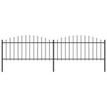 vidaXL Clôture de jardin à dessus en lance Acier (0 5-0 75)x3 4 m Noir