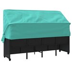 vidaXL Chaise longue avec auvent et coussins noir résine tressée