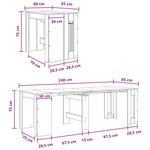 vidaXL Table à dîner 240 x 85 x 75 cm Bois d'ingénierie Chêne Sonoma