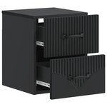 vidaXL Cabinet de chevet mural 2 Pièces Noir 34 5 x 33 x 40 cm