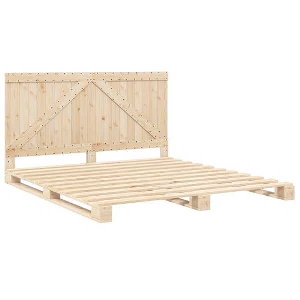 vidaXL Cadre de lit avec tête de lit 180x200 cm bois de pin massif
