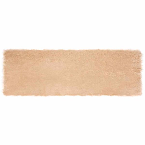 vidaXL Tapis en Peau de Mouton Synthétique Beige 80 x 250 cm Polyester